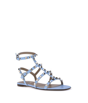 Valentino Garavani Light Blue Calf Leather Bos Taurus Sandals