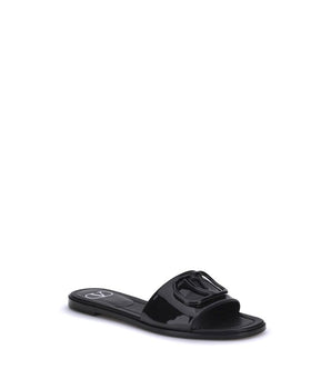 Valentino Garavani Black Calf Leather Bos Taurus Sandals