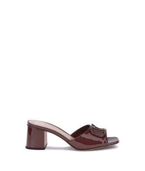 Valentino Garavani Bordeaux Calf Leather Bos Taurus Sandals