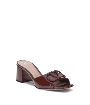 Valentino Garavani Bordeaux Calf Leather Bos Taurus Sandals