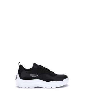 Valentino Garavani Black Calf Leather Bos Taurus Chunky Sneakers