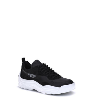 Valentino Garavani Black Calf Leather Bos Taurus Chunky Sneakers