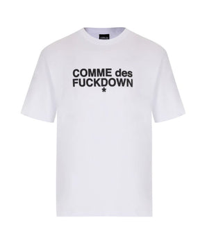 Comme Des Fuckdown White Cotton T-Shirt