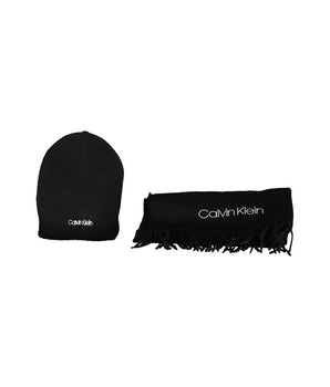 Calvin Klein Nero Acrylic Men Scarf Set