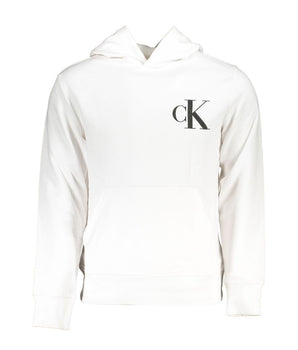 Calvin Klein Men's White Cotton Hooded Sweater