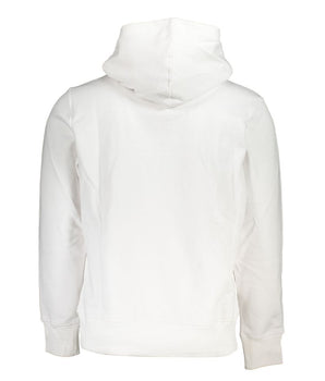 Calvin Klein Men's White Cotton Hooded Sweater