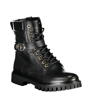 Tommy Hilfiger Black Leather Women's Boot