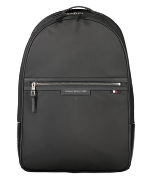 Tommy Hilfiger Black Polyester Men Backpack