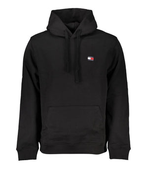 Tommy Hilfiger Black Cotton Men Sweater with Hood