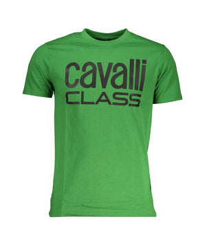 Cavalli Class Green Cotton T-Shirt