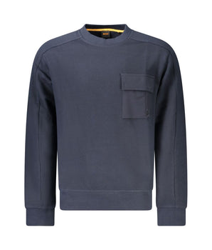 Hugo Boss Blue Cotton Men Sweater