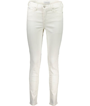 Calvin Klein White Cotton Women Jeans