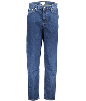 Calvin Klein Blue Cotton Mom Jeans