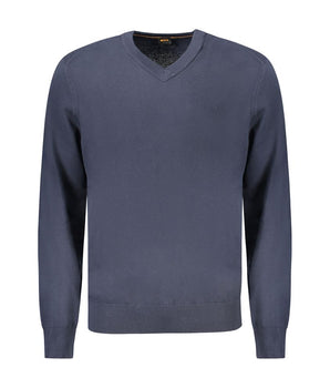 Hugo Boss Blue Cotton Sweater