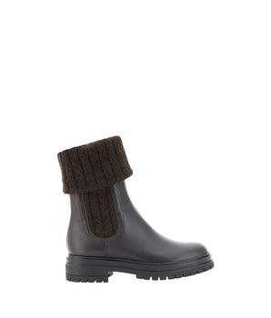 Gianvito Rossi Black Calf Leather Bos Taurus Ankle Boots