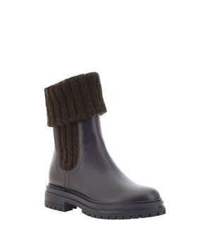 Gianvito Rossi Black Calf Leather Bos Taurus Ankle Boots