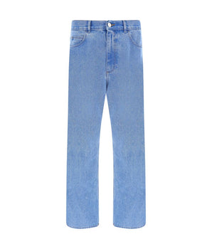 Marni Light Blue Cotton Straight-Leg Jeans