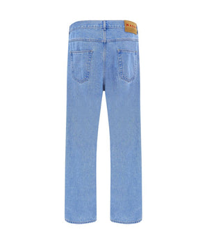 Marni Light Blue Cotton Straight-Leg Jeans