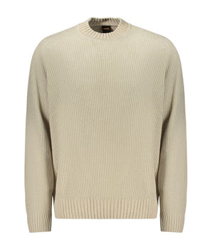 Hugo Boss Beige Cotton Men Sweater