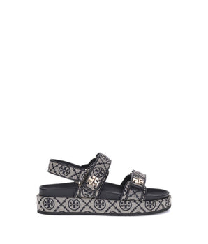 Tory Burch Blue Fabric Flat Sandals