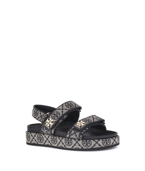 Tory Burch Blue Fabric Flat Sandals