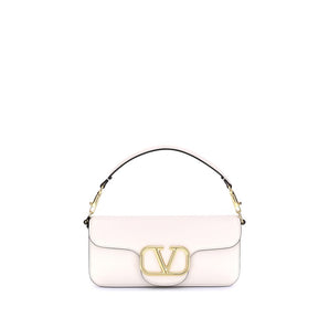 Valentino Garavani White Calf Leather Bos Taurus Shoulder Bag