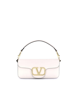 Valentino Garavani White Calf Leather Bos Taurus Shoulder Bag