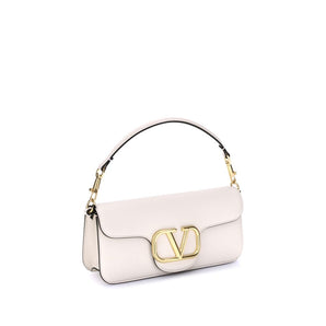 Valentino Garavani White Calf Leather Bos Taurus Shoulder Bag