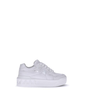 Valentino Garavani White Calf Leather Bos Taurus Chunky Sneakers