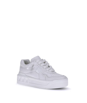 Valentino Garavani White Calf Leather Bos Taurus Chunky Sneakers