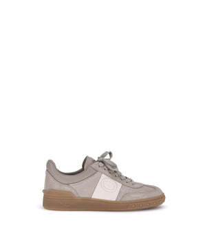 Valentino Garavani Beige Calf Leather Bos Taurus Low Top Sneakers