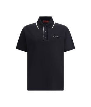 Gucci Black Cotton Polo Shirt