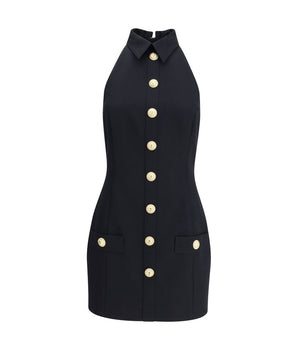 Balmain Black Fleece Wool Casual Dress