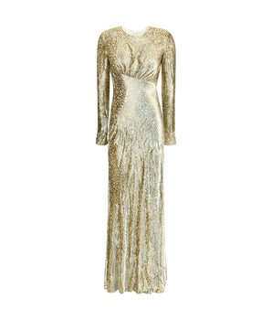 Self-Portrait Gold Other Fibres Cocktail Dress