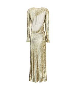 Self-Portrait Gold Other Fibres Cocktail Dress