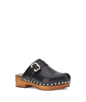 Chloé Black Calf Leather Bos Taurus Clogs