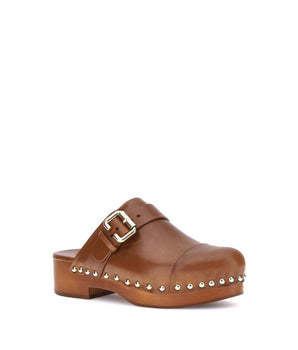 Chloé Brown Calf Leather Bos Taurus Clogs