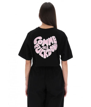 Comme Des Fuckdown Black Cotton Women T-Shirt