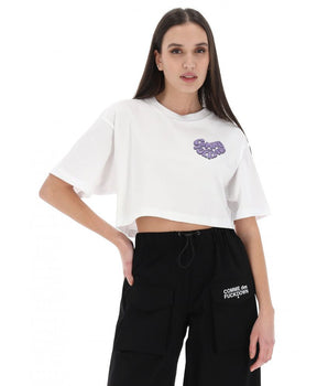 Comme Des Fuckdown White Cotton Women T-Shirt