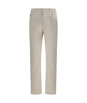 Brunello Cucinelli Cream Cotton Jeans Denim