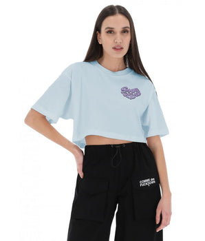 Comme Des Fuckdown Blue Cotton Women T-Shirt
