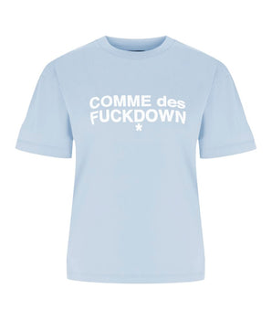 Comme Des Fuckdown Blue Cotton Women T-Shirt