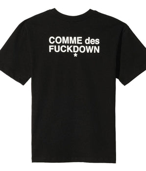 Comme Des Fuckdown Black Cotton Women T-Shirt