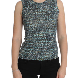 Dolce &amp; Gabbana Elegant Blue Wool Vest Pullover Top