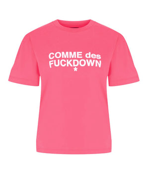 Comme Des Fuckdown Pink Cotton Women T-Shirt