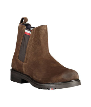 Tommy Hilfiger Brown Leather Men Boot