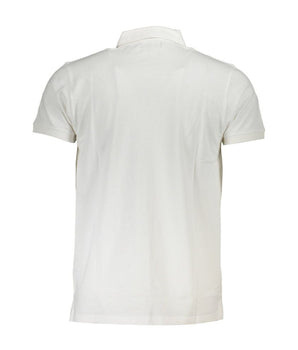 Cavalli Class White Cotton Polo Shirt
