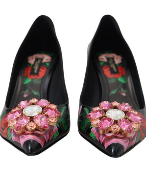 Zapatos de tacón de piel negra de Dolce &amp; Gabbana