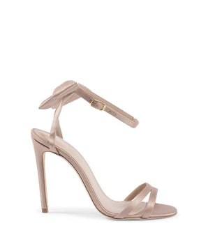 Dee Ocleppo Beige Satin Stiletto Heel Sandals