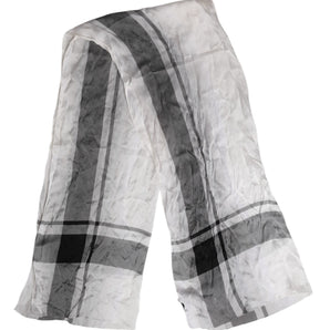 Dolce & Gabbana White Black Silk Warmer Wrap Foulard Scarf